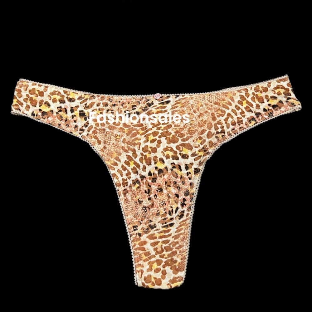 Victorias Secret Soft Cotton Thong Panty Animal Print Xlarge